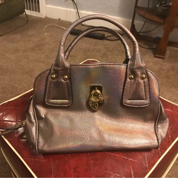 JUicy COUTURE Holographic Metallic Heart Locket Satchel Bag - Picture 1 of 6